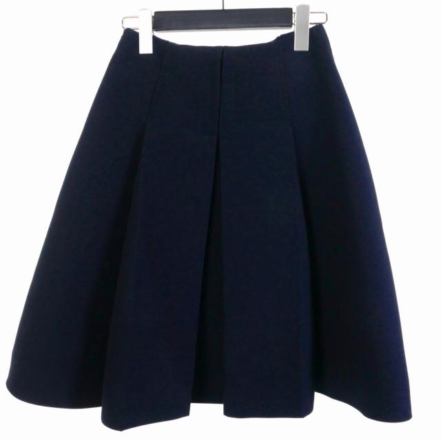中古】ミュウミュウ miumiu プリーツ ミニスカート 36 ネイビー 紺  