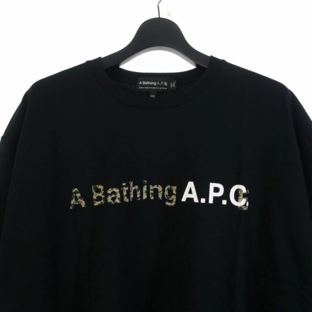 中古】未使用品 アベイシングエイプ X A.P.C. WIDE TEE ロゴ Tシャツ