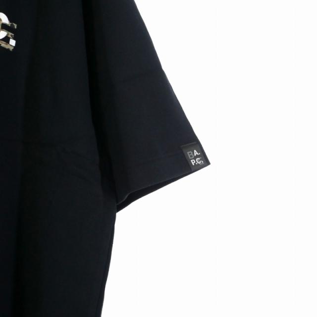 【中古】未使用品 アベイシングエイプ  X A.P.C. WIDE TEE  ロゴ Tシャツ ブラック 黒 2XL 中古】未使用品 アベイシングエイプ X A.P.C. WIDE TEE ロゴ Tシャツ