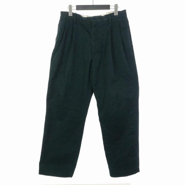 【中古】ワコマリア WACKO MARIA DOUBLE PLEATED CHINO TROUSERS ワークパンツ スラックス ボトムス L ネイビー 紺 メンズ