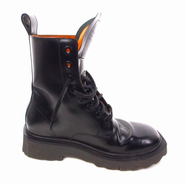 中古】オフホワイト OFF WHITE Sponge Sole Leather Combat Boots
