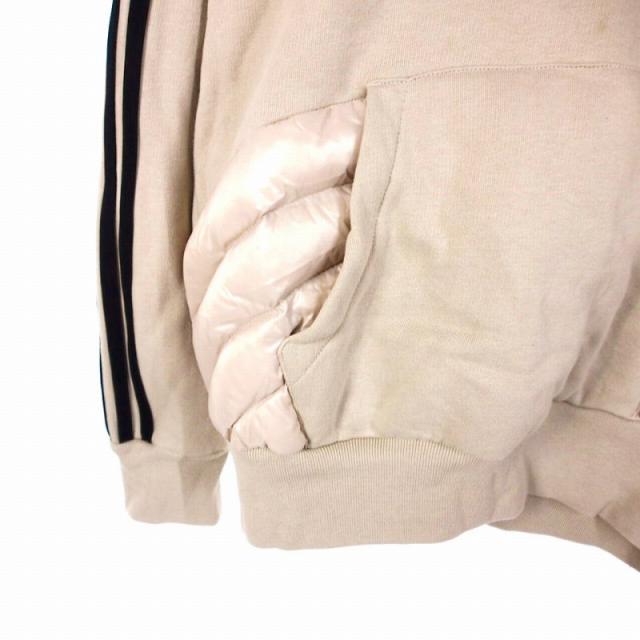 【中古】モンクレール MONCLER × アディダス ADIDAS ダウン切替プルオーバー パーカー フーディ XS ベージュ 中古】モンクレール MONCLER × アディダス ADIDAS ダウン切替プル