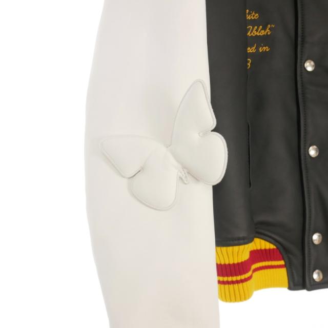 【中古】オフホワイト OFF WHITE 2013 LEATHER VARSITY レザーバーシティジャケット スタジャン 40 中古】オフホワイト OFF WHITE 2013 LEATHER VARSITY レザーバーシティ