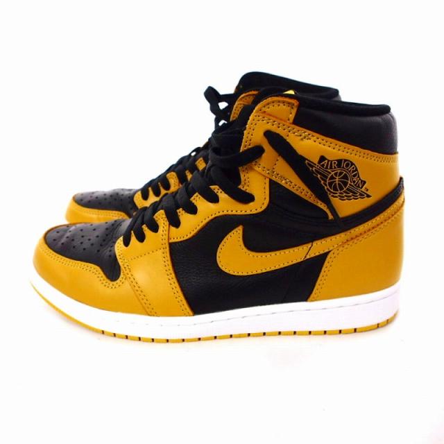 【中古】ナイキ NIKE Air Jordan 1 High OG "Pollen" スニーカー シューズ US9.5 27.5?p イエロー/ブラック 555088 701 メンズ