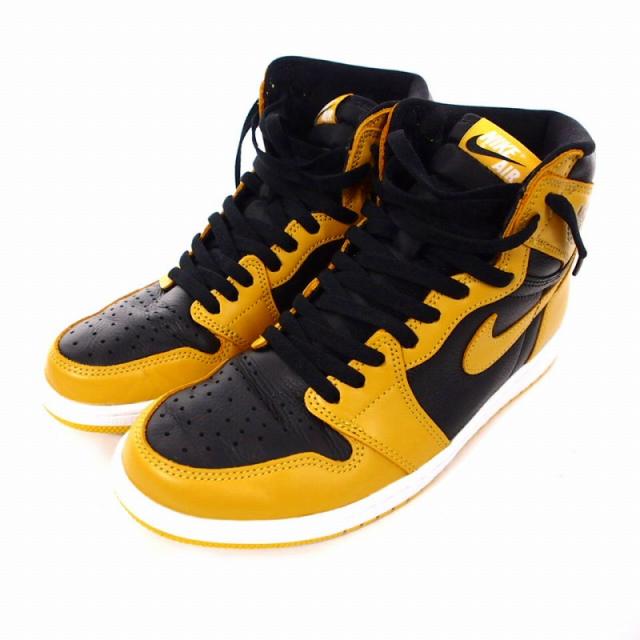 【中古】ナイキ NIKE Air Jordan 1 High OG "Pollen" スニーカー シューズ US9.5 27.5?p イエロー/ブラック 555088 701 メンズ