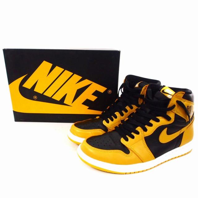 【中古】ナイキ NIKE Air Jordan 1 High OG "Pollen" スニーカー シューズ US9.5 27.5?p イエロー/ブラック 555088 701 メンズ