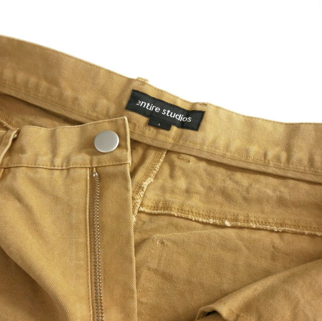 【中古】エンタイアスタジオ entire studio TASK TROUSERS 16.0oz COTTON CANVAS 5ポケット ワークパンツ L ベージュ ES2378 メンズ