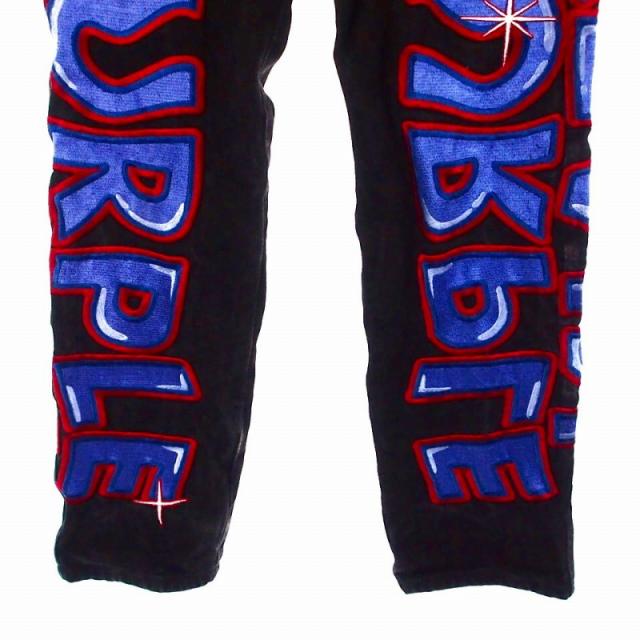 【中古】パープルステイン PURPLE STAIN Spray Logo Denim Pants デニムパンツ ジーンズ 2 ブラック 黒 メンズ 中古】パープルステイン PURPLE STAIN Spray Logo Denim Pants デニム