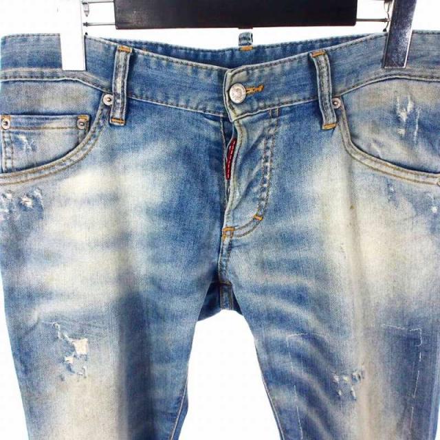 【中古】ディースクエアード DSQUARED2 ダメージスキニー デニム ジーンズ 46 ブルー 青 メンズ_2