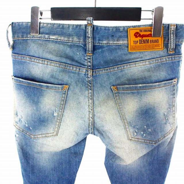 【中古】ディースクエアード DSQUARED2 ダメージスキニー デニム ジーンズ 46 ブルー 青 メンズ_3