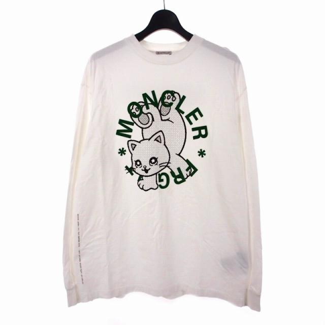 【中古】モンクレール MONCLER × フラグメント FRGMT LS T-SHIRT Tシャツ カットソー 長袖 L ホワイト 白 8d00001-k109u-m3265-1 メンズ