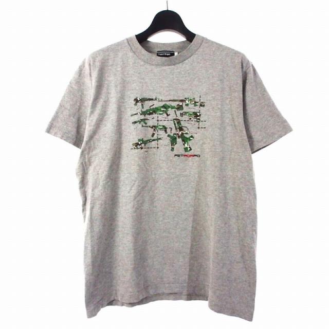 【中古】プロジェクト ドラゴン PROJECT DRAGON 90S 迷彩柄 プリント Tシャツ カットソー 半袖 L グレー メンズ