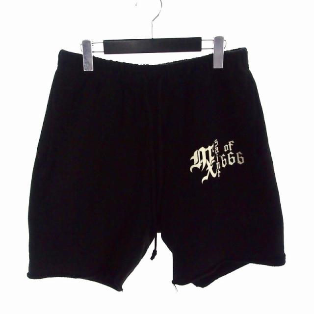 【中古】セントマイケル SAINTMICHAEL 25SS SWEAT SHORTS スウェット ショートパンツ ハーフパンツ L ブラック 黒