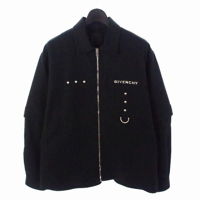 【中古】ジバンシィ GIVENCHY メタルディテール シャツ ジャケット 上着 39 ブラック 黒 BM60YP154Z メンズ