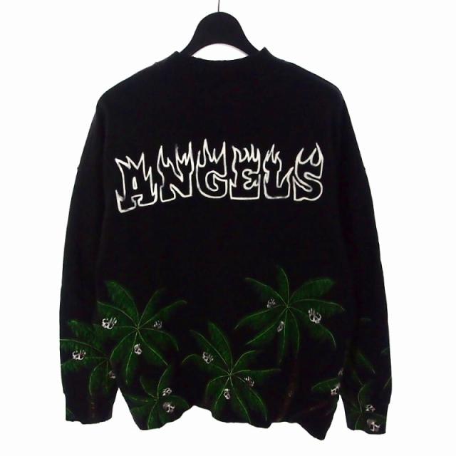 【中古】パームエンジェルス PALM ANGELS Palms & Skull Crew Sweatshirt スウェット トレーナー S ブラック 黒 pmba065s23fle006 メンズ 中古】パームエンジェルス PALM ANGELS Palms & Skull Crew Sweatshirt
