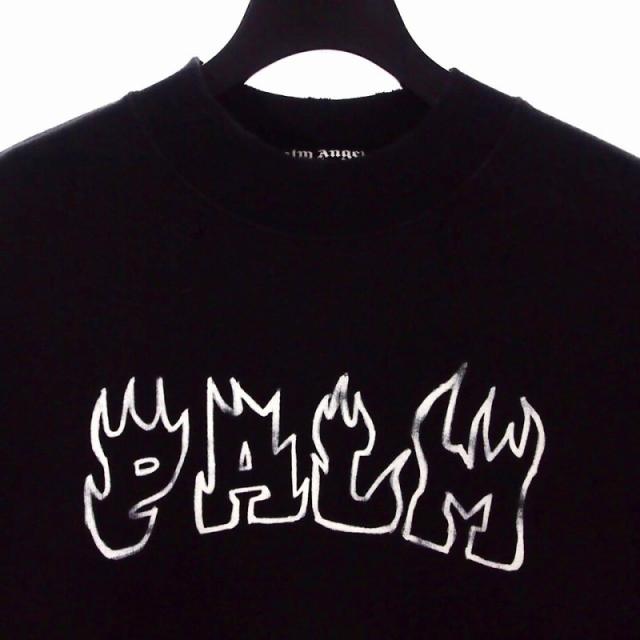 【中古】パームエンジェルス PALM ANGELS Palms & Skull Crew Sweatshirt スウェット トレーナー S ブラック 黒 pmba065s23fle006 メンズ 中古】パームエンジェルス PALM ANGELS Palms & Skull Crew Sweatshirt