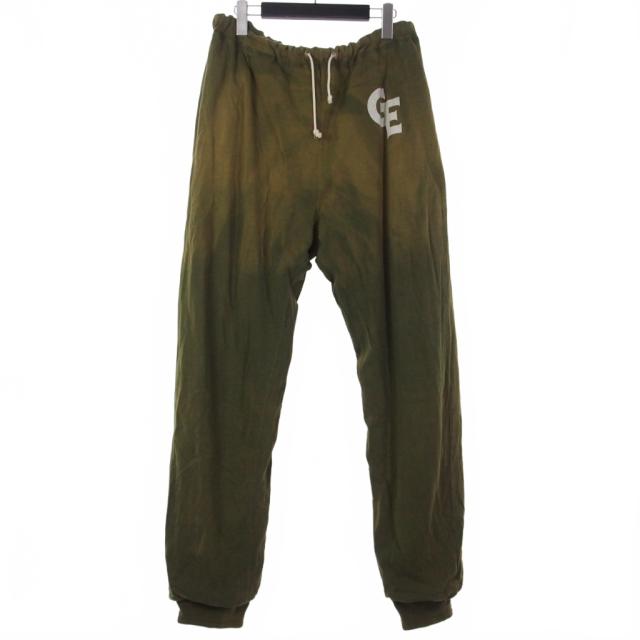 【中古】グッドイナフ GOODENOUGH 90s リバーシブル スウェットパンツ サーマル ロゴ 緑 グリーン メンズ