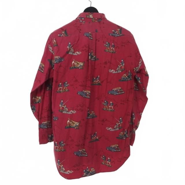 【中古】ポロ バイ ラルフローレン Polo by Ralph Lauren 80S-90S ビンテージ 総柄 フィッシング キャンプ シャツ L 中古】ポロ バイ ラルフローレン Polo by Ralph Lauren 80S-90S
