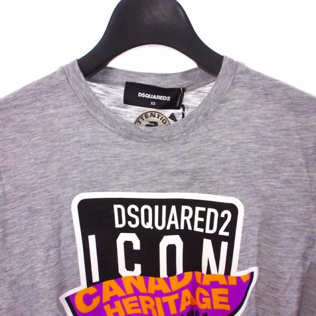 【中古】未使用品 ディースクエアード DSQUARED2 21SS アイコン ロゴプリント Tシャツ カットソー 半袖 XS グレー_2