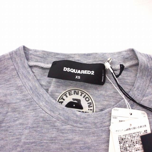 【中古】未使用品 ディースクエアード DSQUARED2 21SS アイコン ロゴプリント Tシャツ カットソー 半袖 XS グレー_3