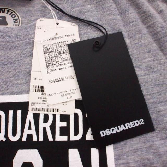 【中古】未使用品 ディースクエアード DSQUARED2 21SS アイコン ロゴプリント Tシャツ カットソー 半袖 XS グレー_5