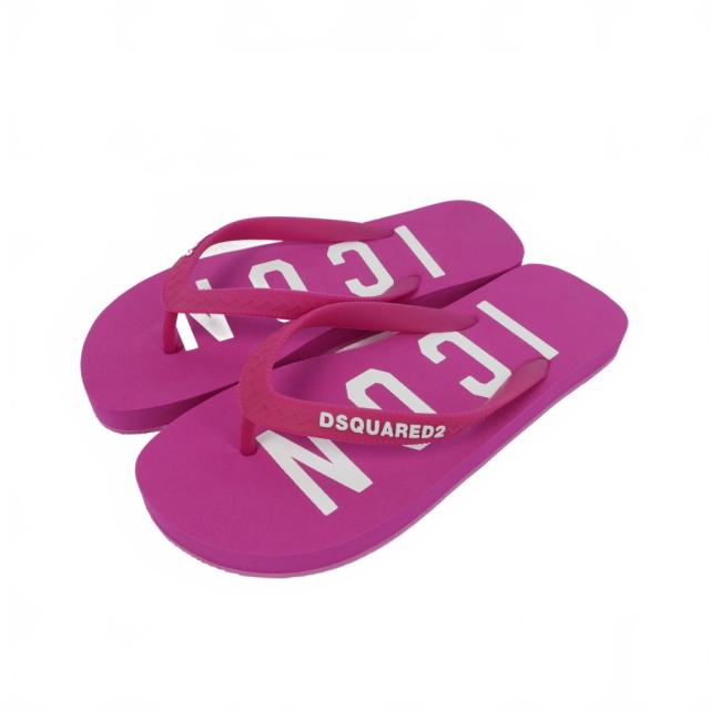 【中古】未使用品 ディースクエアード DSQUARED2 22SS BE ICON FLIP FLOPS ビーチサンダル 35 ピンク S83FF0001 レディース