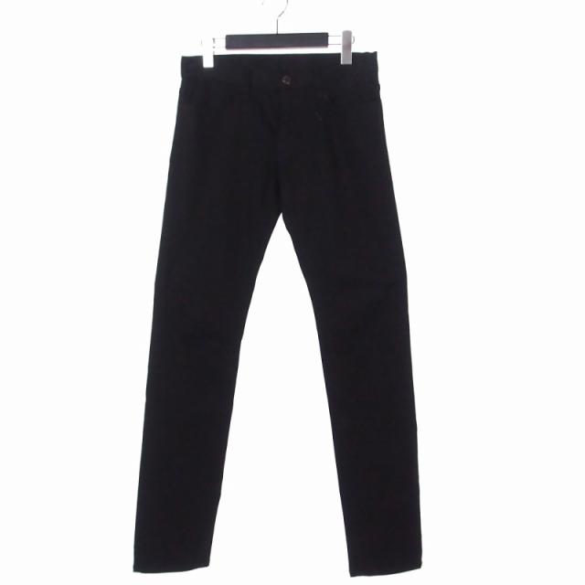 【中古】アンダーカバー UNDERCOVER ストレッチ スキニーパンツ ワンポイント ロゴ レザーパッチ 1 黒 ブラック