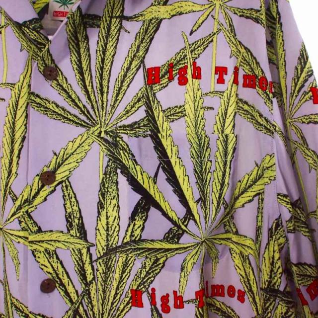 【中古】ワコマリア WACKO MARIA 24SS HIGHTIMES HAWAIIAN S/S Shirt レーヨンシャツ 半袖 M パープル/グリーン 紫 緑_3