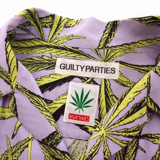 【中古】ワコマリア WACKO MARIA 24SS HIGHTIMES HAWAIIAN S/S Shirt レーヨンシャツ 半袖 M パープル/グリーン 紫 緑_4