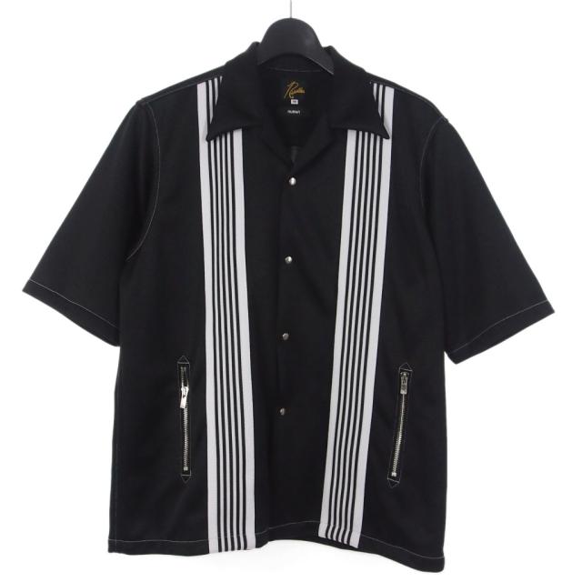 【中古】ニードルス ニードルズ Needles NUBIAN別注 オープンカラーシャツ 半袖 M 黒 ブラック MR500 メンズ