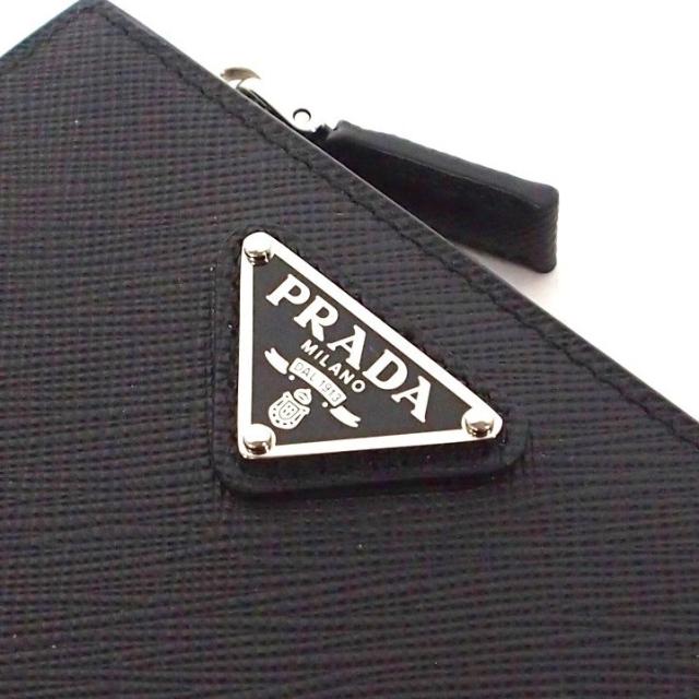 中古】プラダ PRADA サフィアーノ トライアングル コンパクト レザー