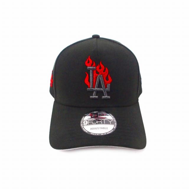 【中古】ニューエラ NEW ERA フレイムキャップ 帽子 ONE SIZE ブラック 黒 メンズ