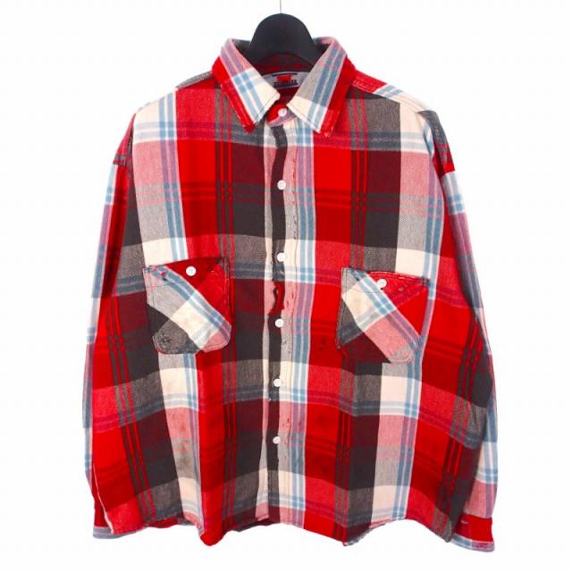 【中古】未使用品 セントマイケル SAINTMICHAEL FLANNEL SHIRT チェックシャツ 長袖 L マルチカラー SM-HR1-0000-043 メンズ