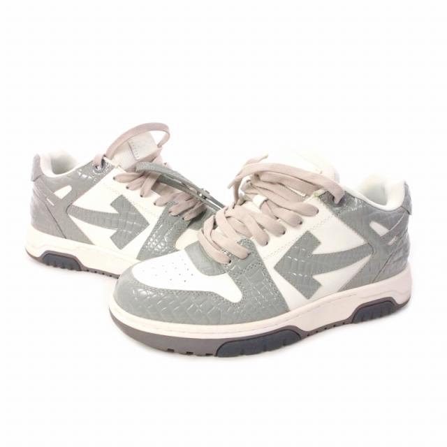 【中古】オフホワイト OFF WHITE Out Of Office Croco Print Sneaker スニーカー 靴 41 グレー メンズ
