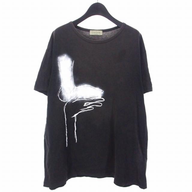 【中古】ヨウジヤマモト YOHJI YAMAMOTO POUR HOMME ハンドプリント Tシャツ カットソー 半袖 3