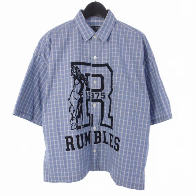 【中古】ヒステリックグラマー HYSTERIC GLAMOUR チェック ワイドレギュラーカラーシャツ 半袖 M