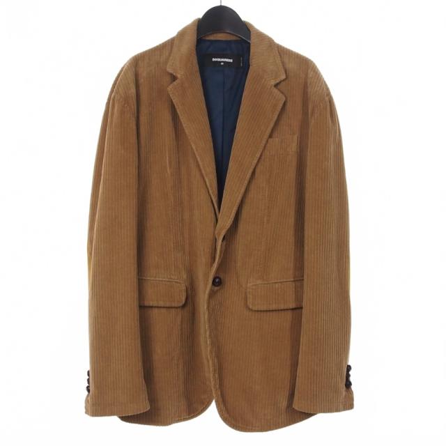 【中古】未使用品 ディースクエアード DSQUARED2 22AW コーディロイ ジャケット エルボーパッチ 48 ベージュ