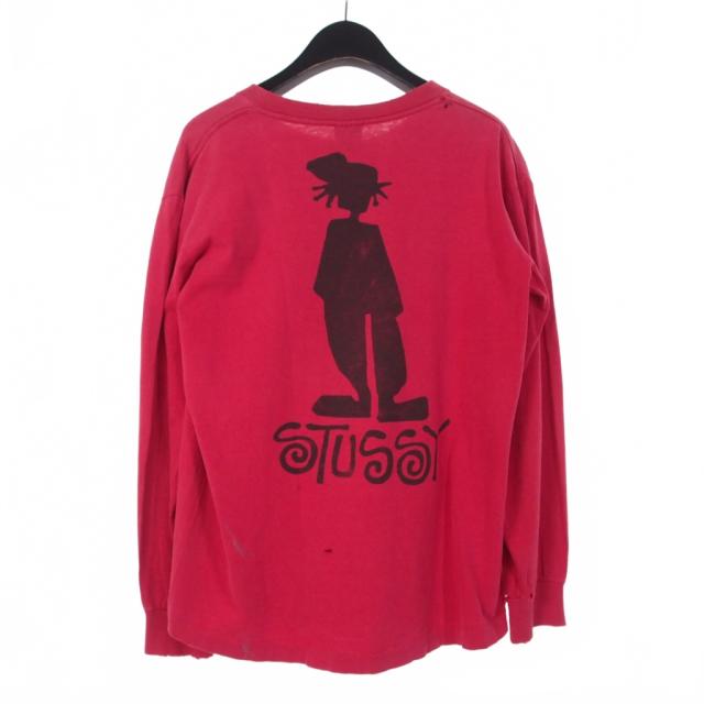 【中古】ステューシー STUSSY 80S 黒タグ 初期 アメリカ製 USA製 シャドーマン Tシャツ 長袖 M 黒 ブラック メンズ