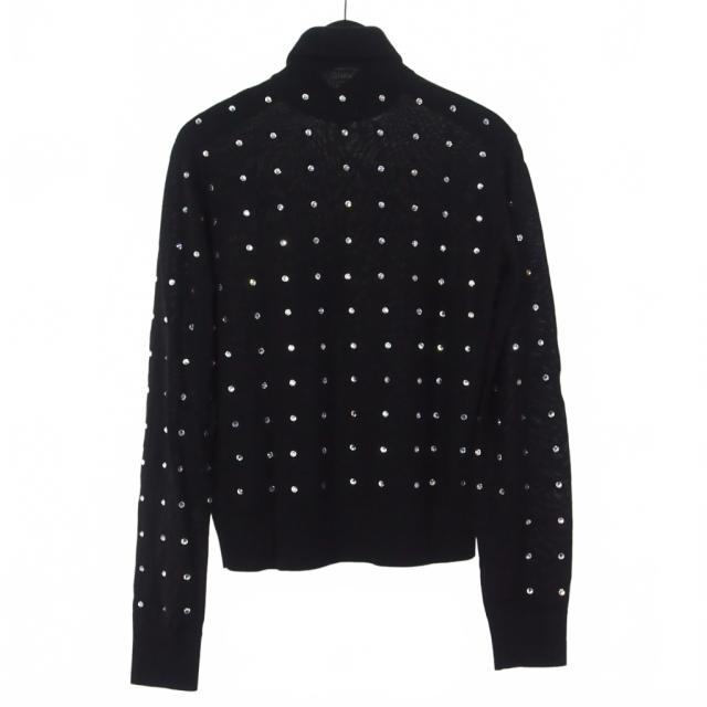 【中古】ディースクエアード DSQUARED2 ラインストーン タートルネック ニット セーター 長袖 XXS ブラック 黒_1
