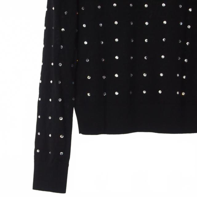 【中古】ディースクエアード DSQUARED2 ラインストーン タートルネック ニット セーター 長袖 XXS ブラック 黒_3