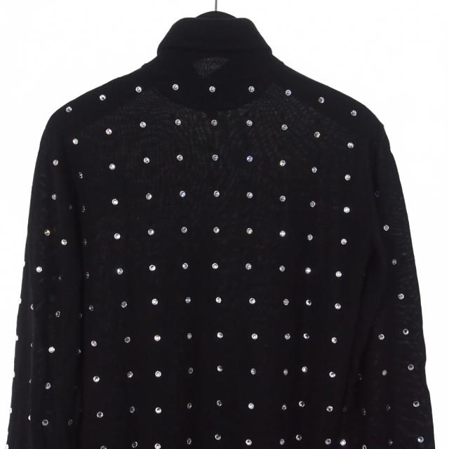 【中古】ディースクエアード DSQUARED2 ラインストーン タートルネック ニット セーター 長袖 XXS ブラック 黒_4