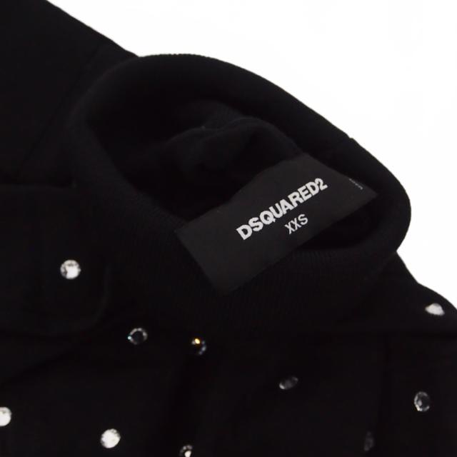 【中古】ディースクエアード DSQUARED2 ラインストーン タートルネック ニット セーター 長袖 XXS ブラック 黒_6