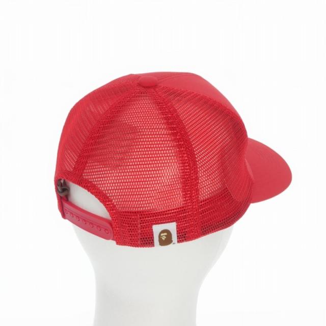 【中古】未使用品 セントマイケル × A BATHNIG APE 26SS BAPE_MESH CAP ロゴ メッシュキャップ 帽子 F レッド 赤_1