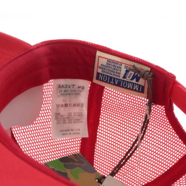 【中古】未使用品 セントマイケル × A BATHNIG APE 26SS BAPE_MESH CAP ロゴ メッシュキャップ 帽子 F レッド 赤_6