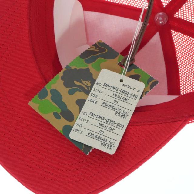 【中古】未使用品 セントマイケル × A BATHNIG APE 26SS BAPE_MESH CAP ロゴ メッシュキャップ 帽子 F レッド 赤_7