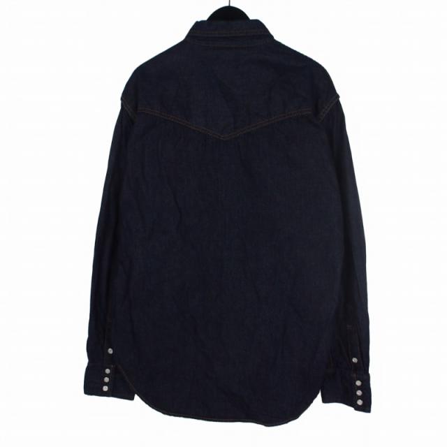 【中古】TCBジーンズ TCB JEANS RANCHMAN SHIRT ランチマンシャツ ウエスタンシャツ 長袖 44 ブルー 青 メンズ_1