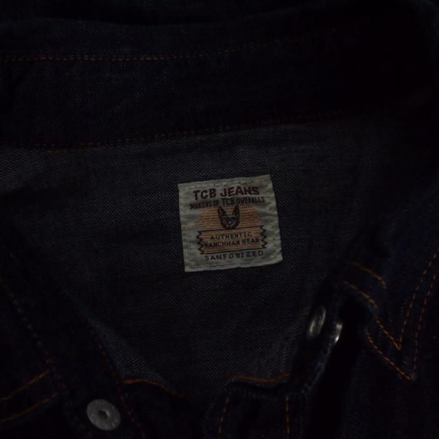 【中古】TCBジーンズ TCB JEANS RANCHMAN SHIRT ランチマンシャツ ウエスタンシャツ 長袖 44 ブルー 青 メンズ_3