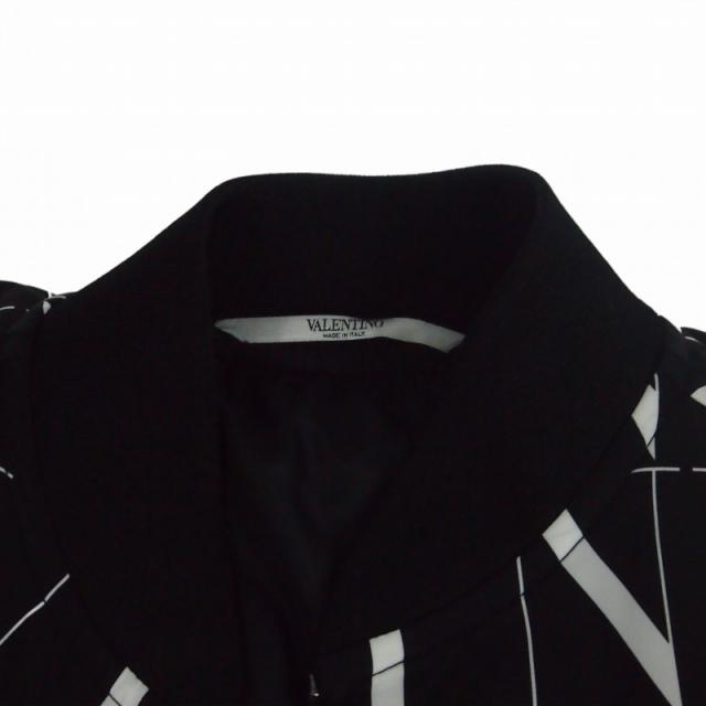 【中古】ヴァレンティノ ヴァレンチノ VALENTINO 総柄 ボンバージャケット ブルゾン 46 ブラック 黒 UV3CIF156G4