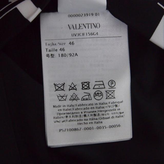 【中古】ヴァレンティノ ヴァレンチノ VALENTINO 総柄 ボンバージャケット ブルゾン 46 ブラック 黒 UV3CIF156G4