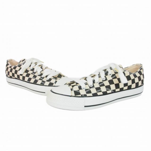 【中古】未使用品 アベイシングエイプ A BATHING APE 00S チェッカー スニーカー 靴 8 ベージュ 2000-fw-04 メンズ